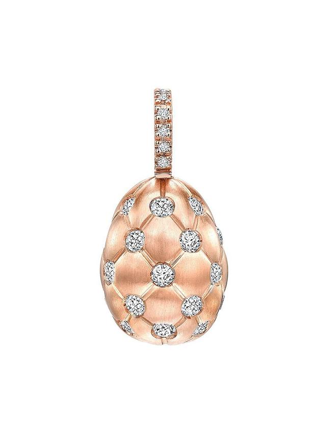 Womens Treillage Brushed Rose Gold Diamond Egg Charm Product Image