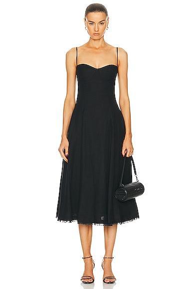 SIMKHAI Analise Bustier Midi Dress Black. (also in ). Product Image