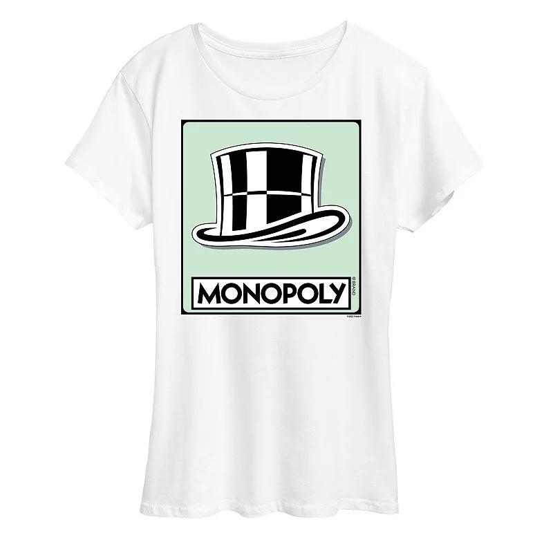 Womens Monopoly Hat Token Graphic Tee by Hasbro Grey Gray Product Image