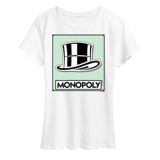 Womens Monopoly Hat Token Graphic Tee by Hasbro Grey Gray Product Image