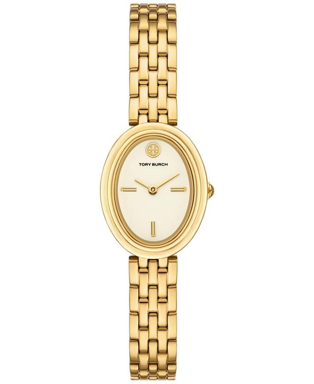 Tory Burch Womens The Oval Gold-Tone Stainless Steel Bracelet Watch 22mm Product Image