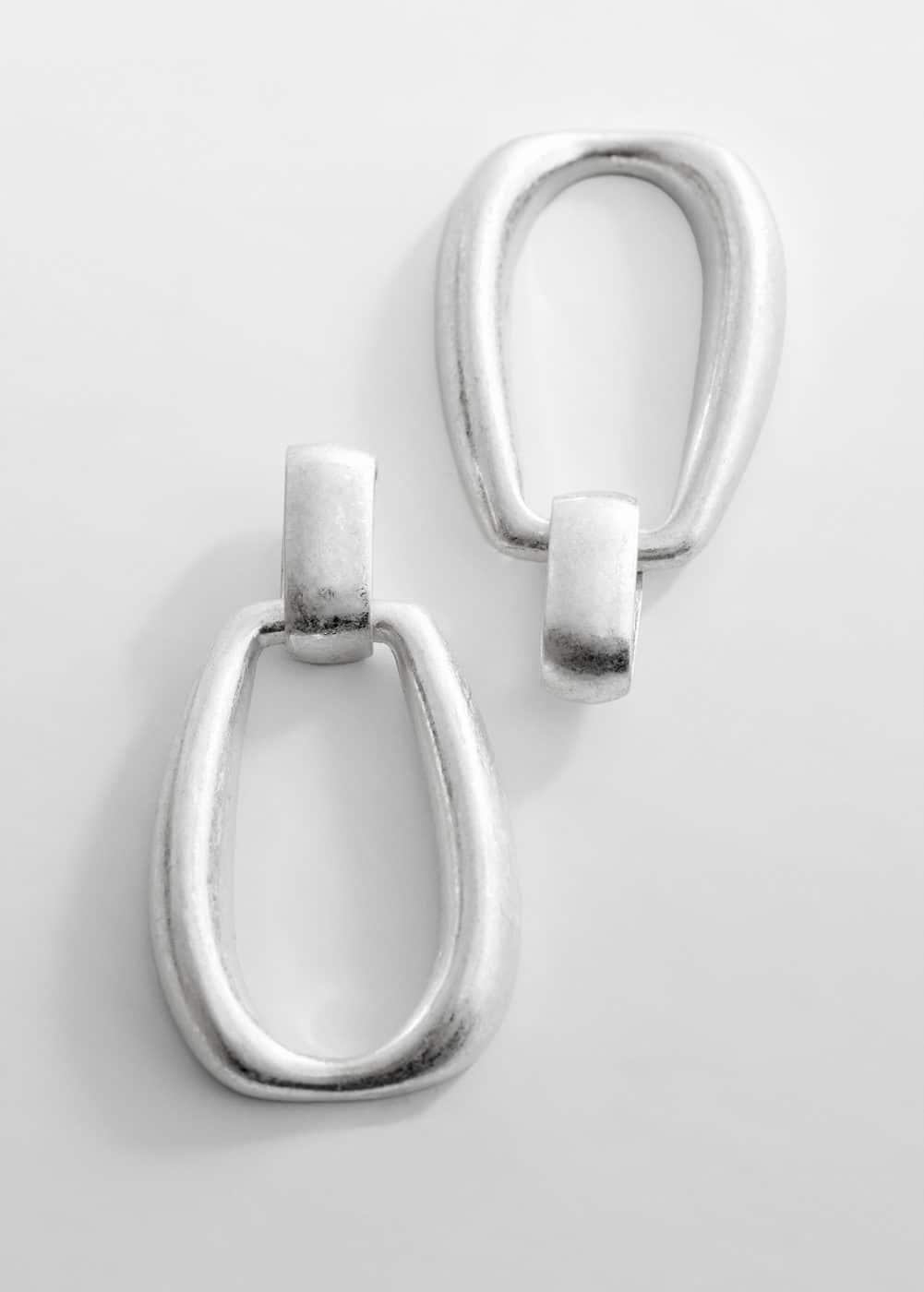 MANGO - Oval hoop earrings - One size - Women Product Image