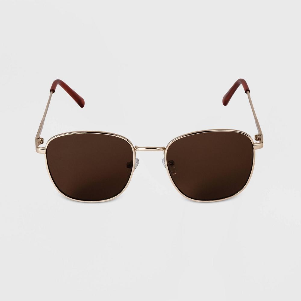 Mens Rectangle Square Metal Sunglasses - Goodfellow & Co Gold Product Image