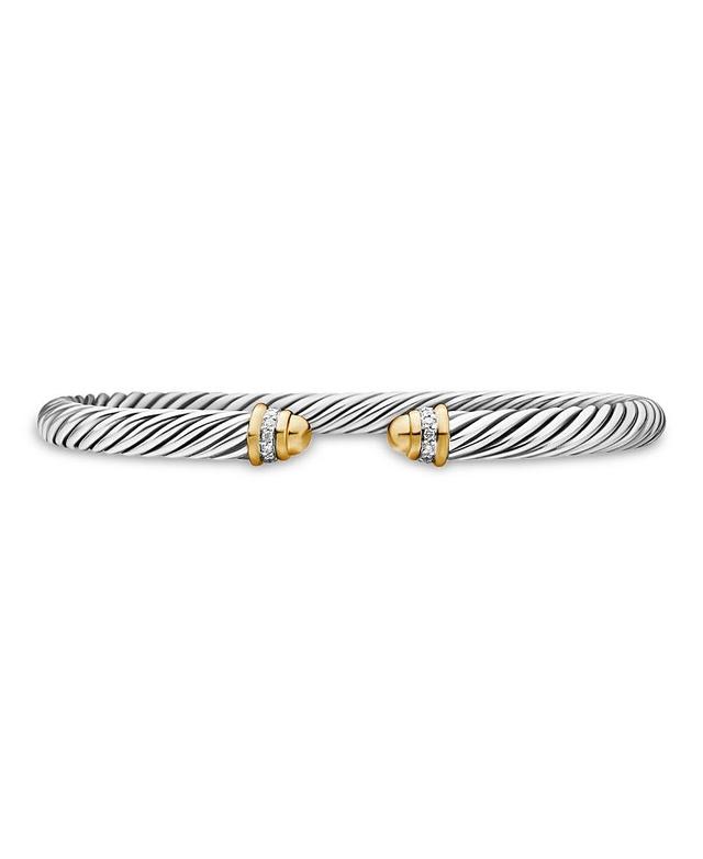 Womens Cable Bracelet With 18K Yellow Gold & Diamonds Product Image