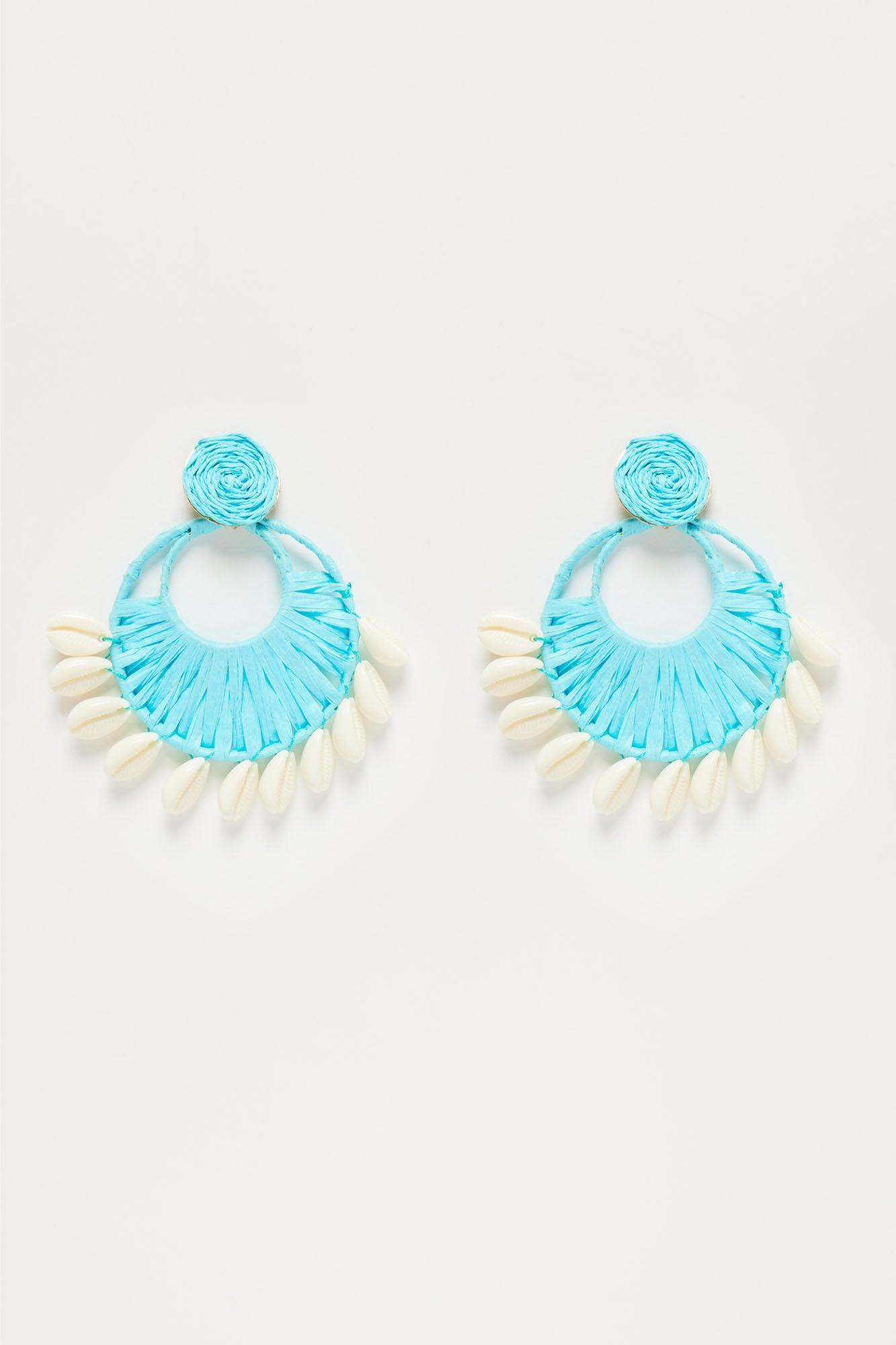 Shells By The Beach Earrings - Turquoise Product Image