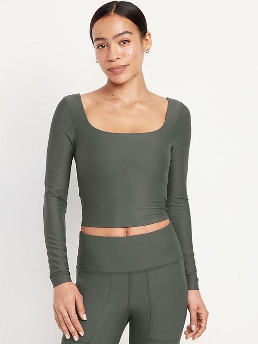 PowerSoft Long-Sleeve Crop Support Top Product Image