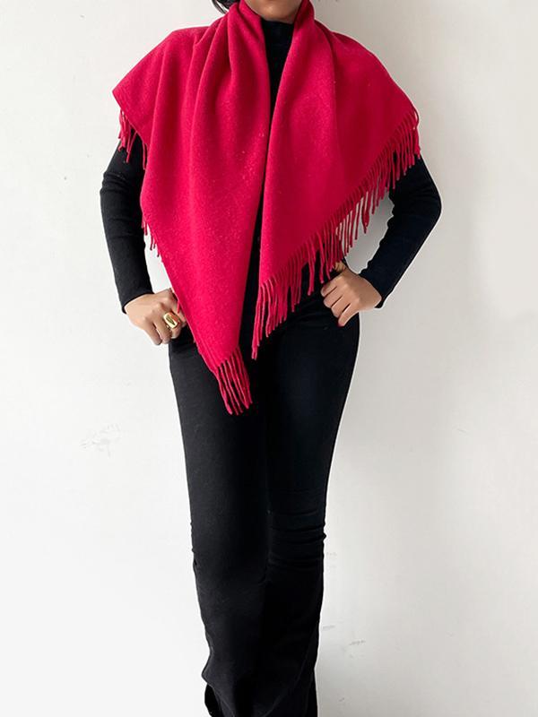 Solid Color Tasseled Shawl&Scarf Product Image