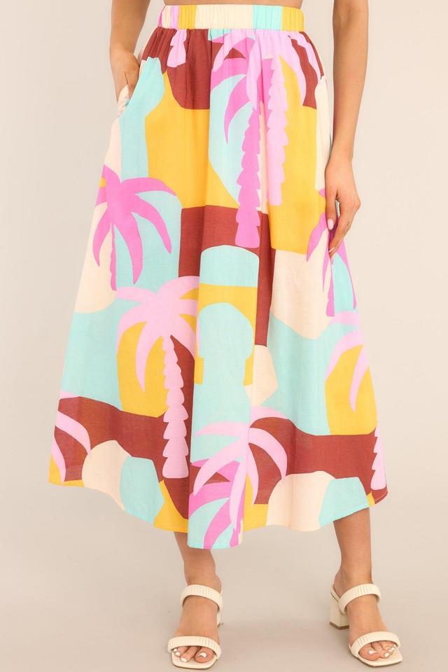 MINKPINK Palmera Sky Blue Midi Skirt Product Image