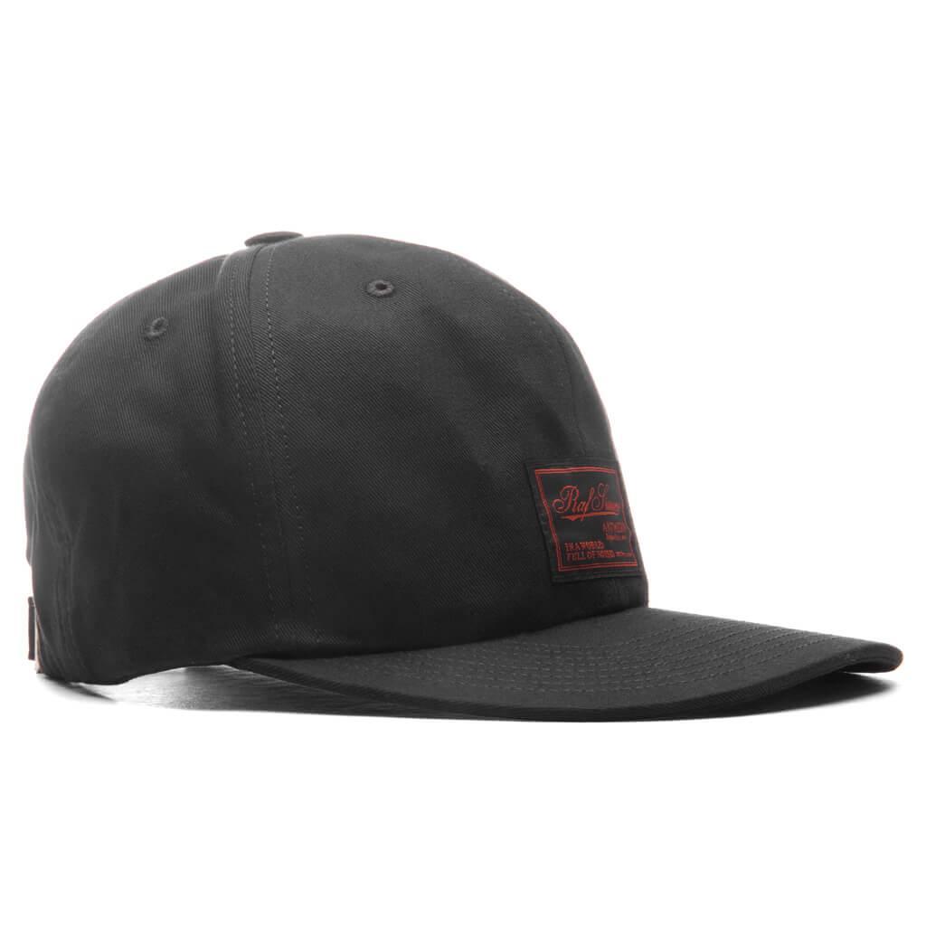 Cap with Embroidered Logo and Label - Black Male Product Image