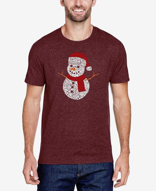 La Pop Art Mens Christmas Snowman Premium Blend Word Art T-shirt Product Image