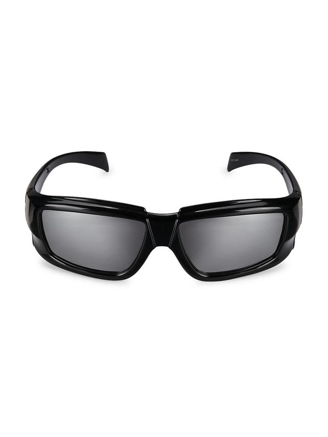 Mens 55MM Mirrored Rectangular Sunglasses Product Image