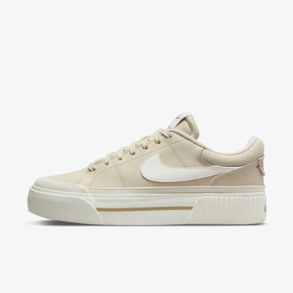 NIKE Women's Court Legacy Lift Shoes In White/white/orange Product Image