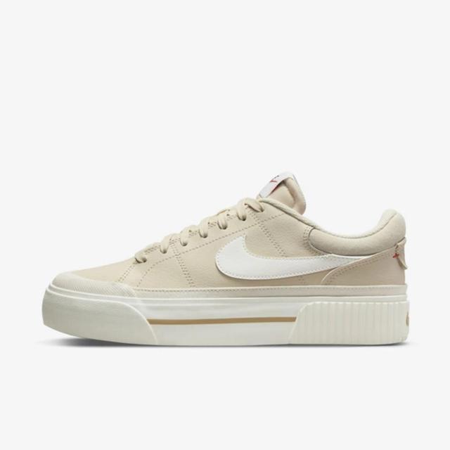 NIKE Women's Court Legacy Lift Shoes In White/white/orange Product Image