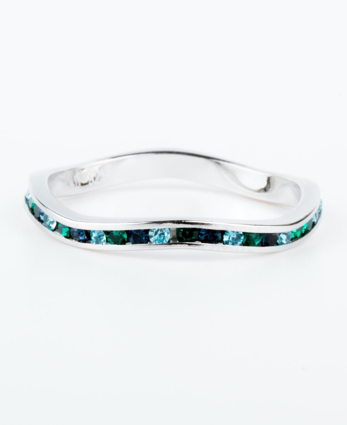 Traditions Multicolor Crystal Wave Ring, Womens Green Team Product Image