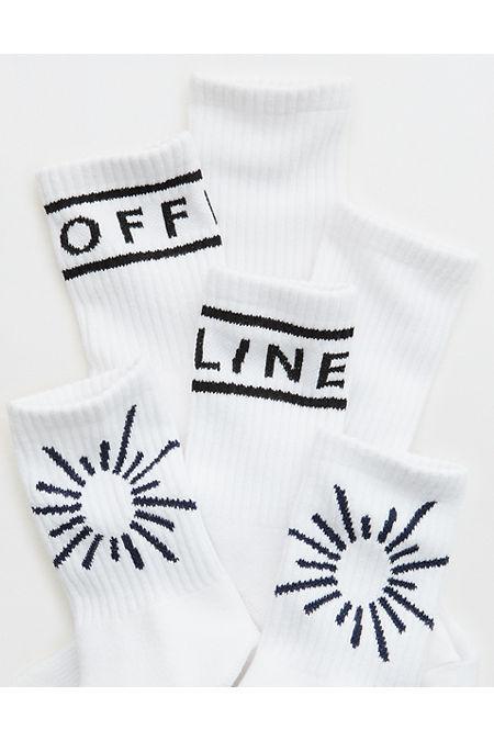 OFFLINE By Aerie Crew Sock 3-Pack Womens Product Image