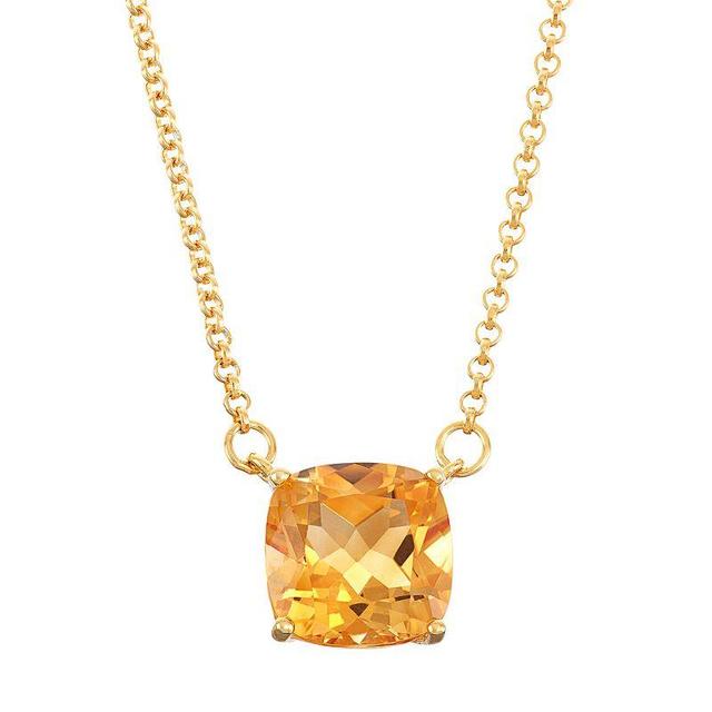 18k Gold Over Silver Citrine Necklace, Womens Yellow Product Image