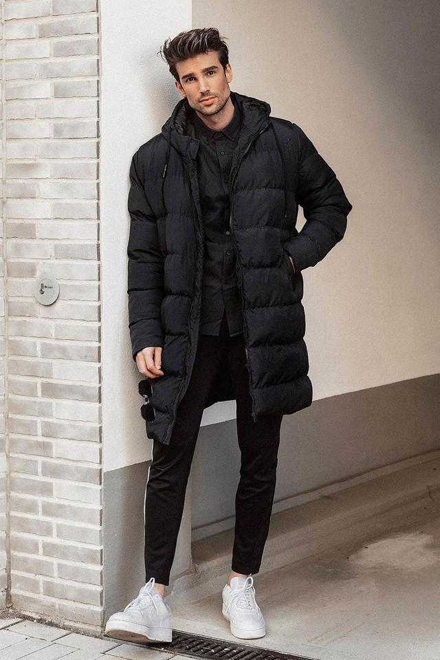 Jaden Long Puffer Jacket - Black Product Image