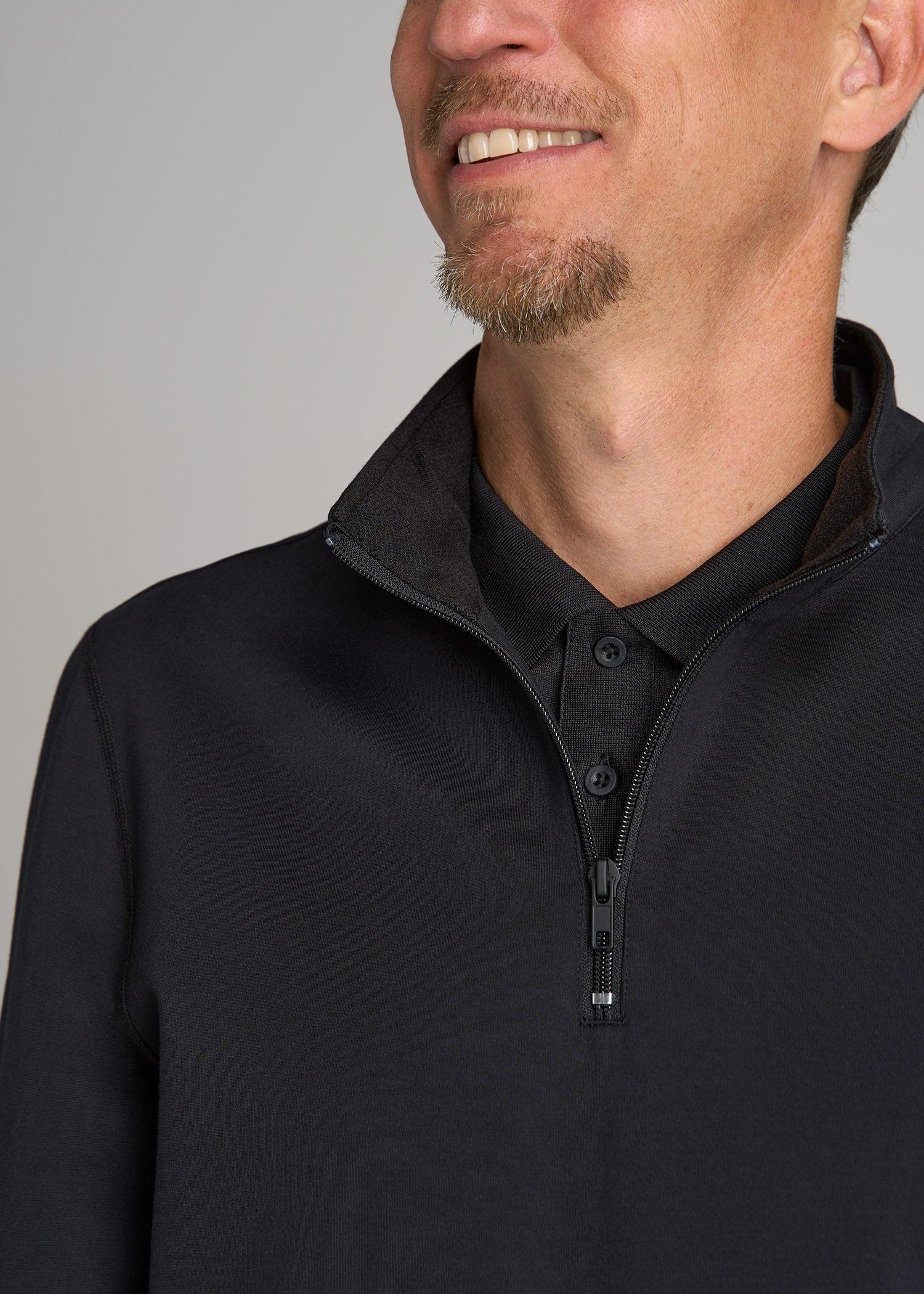 Fairway Popover Tall Men's Sweatshirt in Black Male Product Image