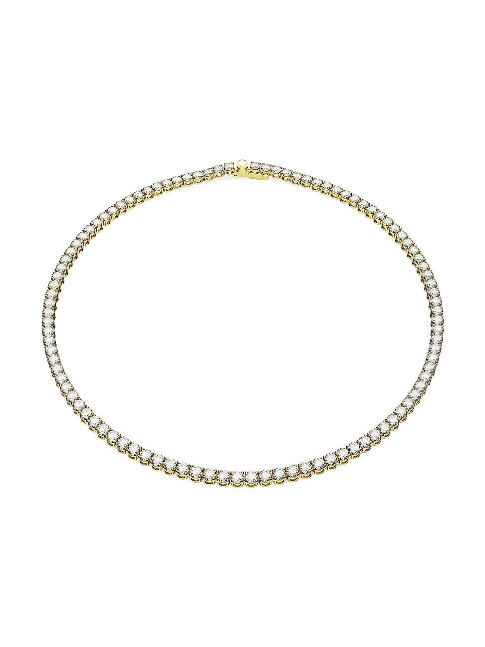 Womens Matrix Rhodium-Plated & Crystal Tennis Necklace Product Image