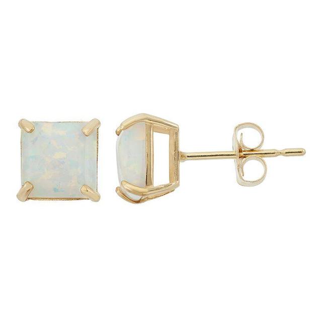 Designs by Gioelli Lab-Created Opal 10k Gold Stud Earrings, Womens, White Product Image