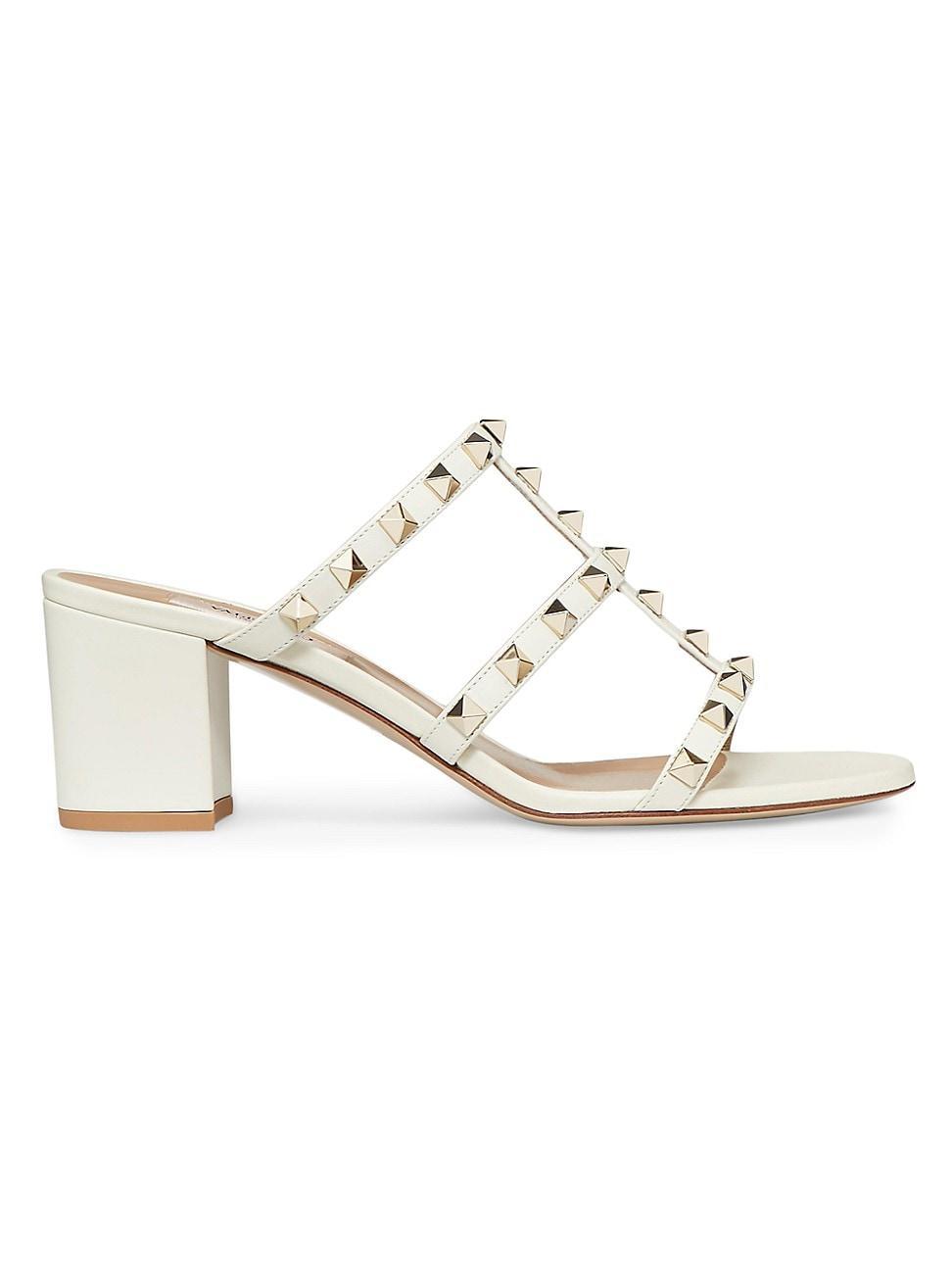 Rockstud Caged Block-Heel Slide Sandals Product Image