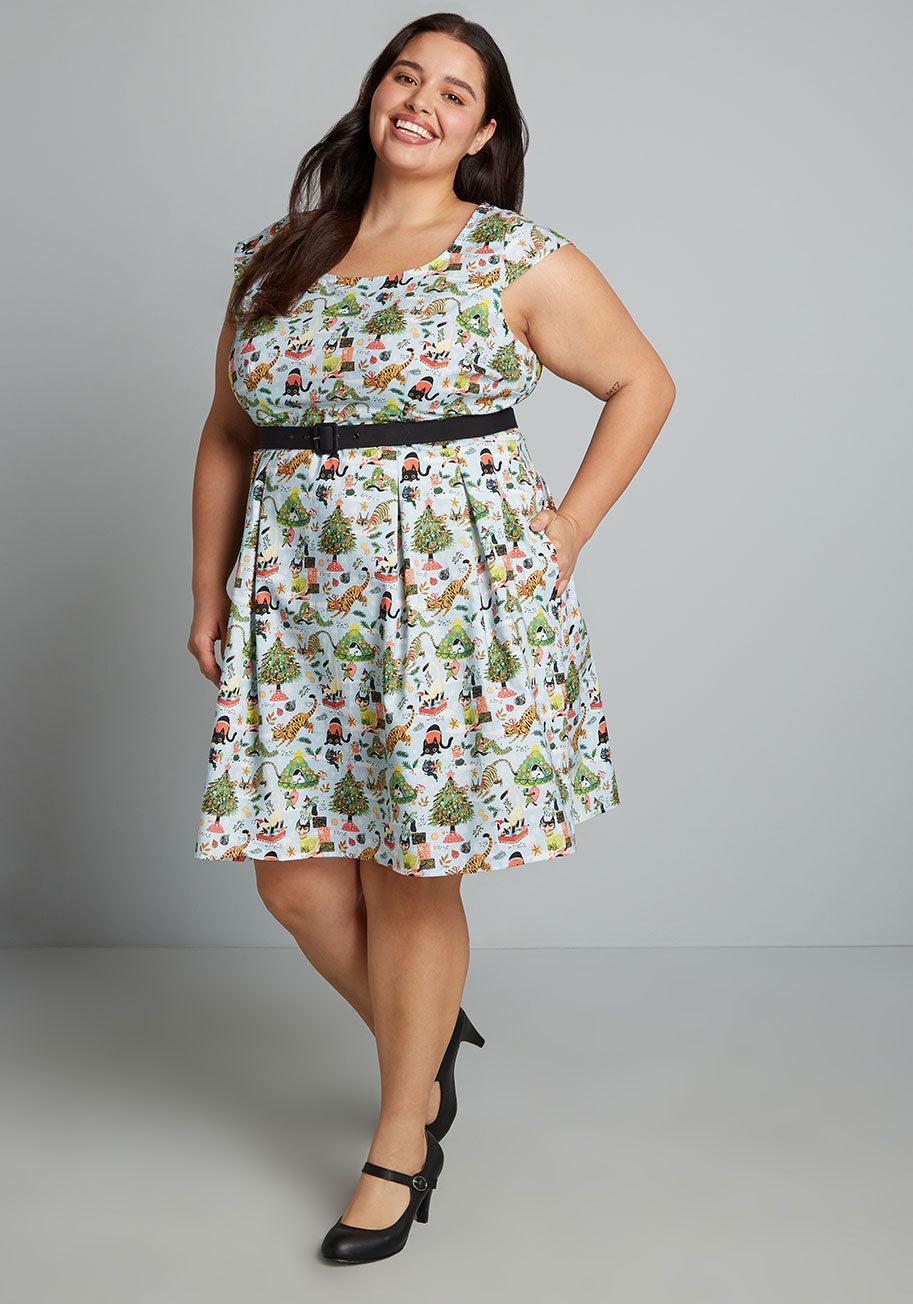 ModCloth X Retrolicious Making Meow-y A-Line Dress Product Image