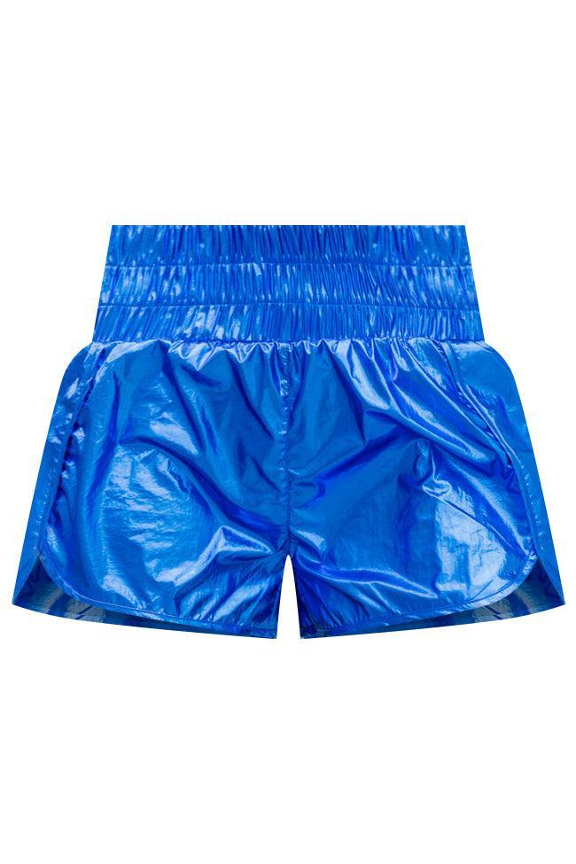 Errands to Run Blue Metallic Shorts FINAL SALE Product Image