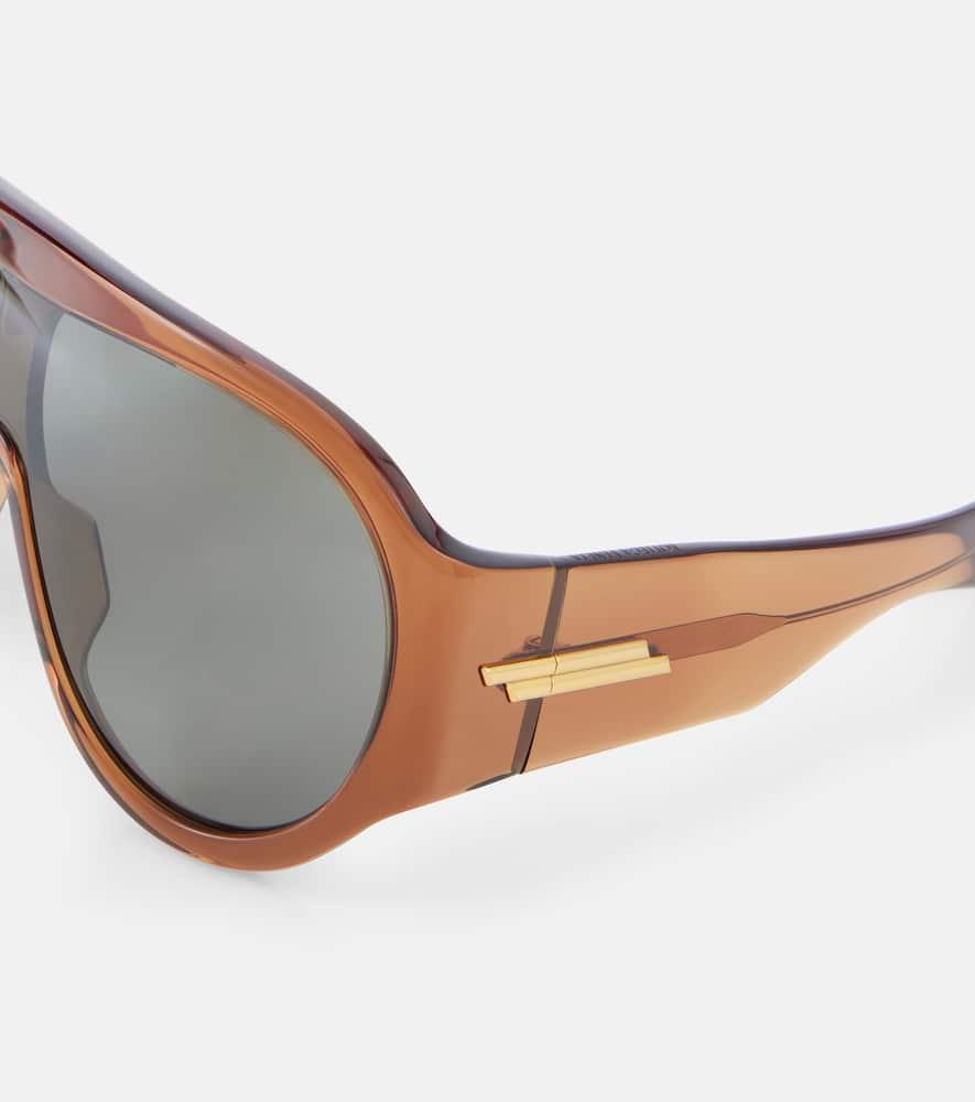 Mask Oversized Sunglasses In Brown Product Image