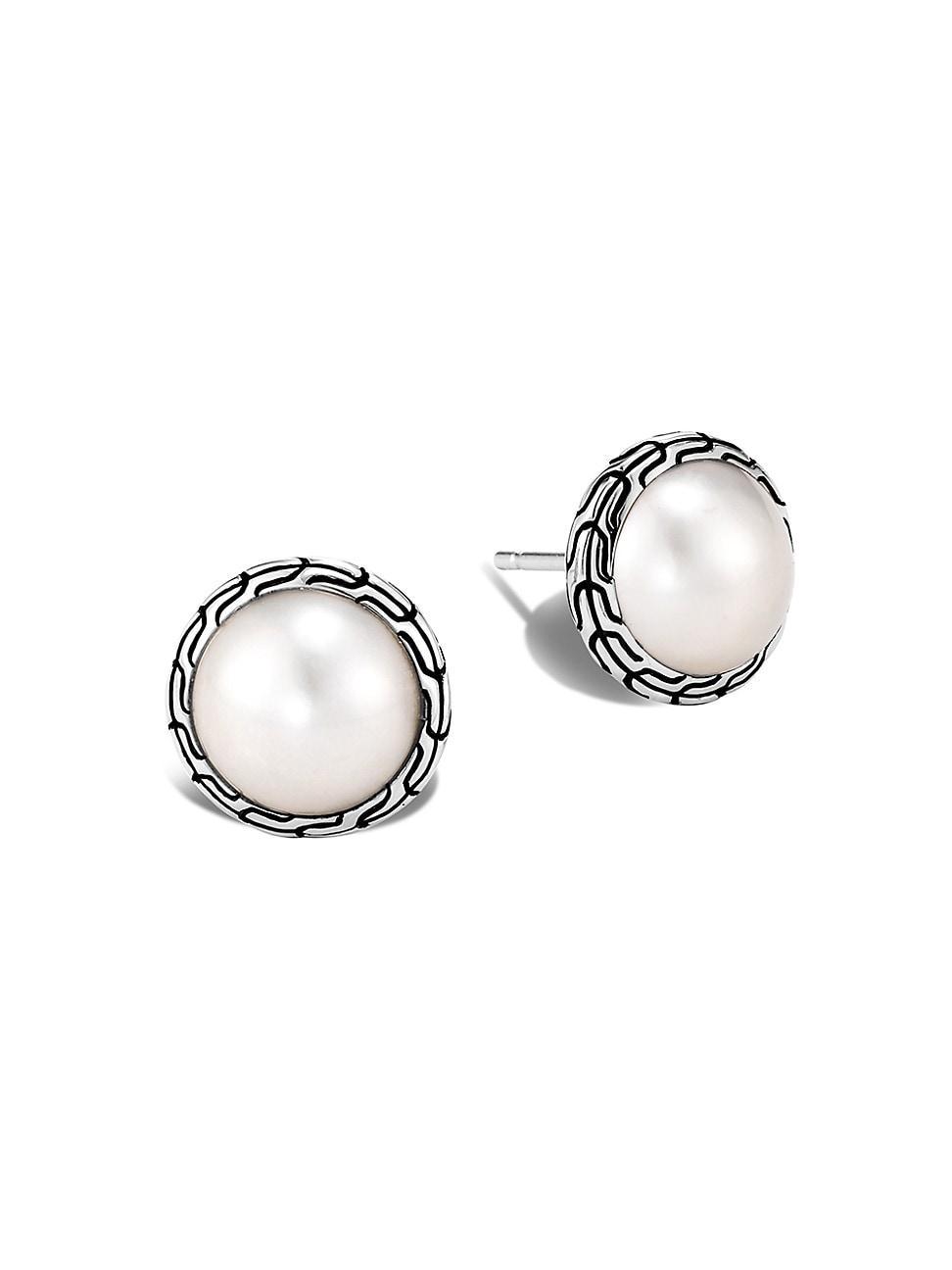 John Hardy Classic Chain Mab Pearl Stud Earrings Product Image