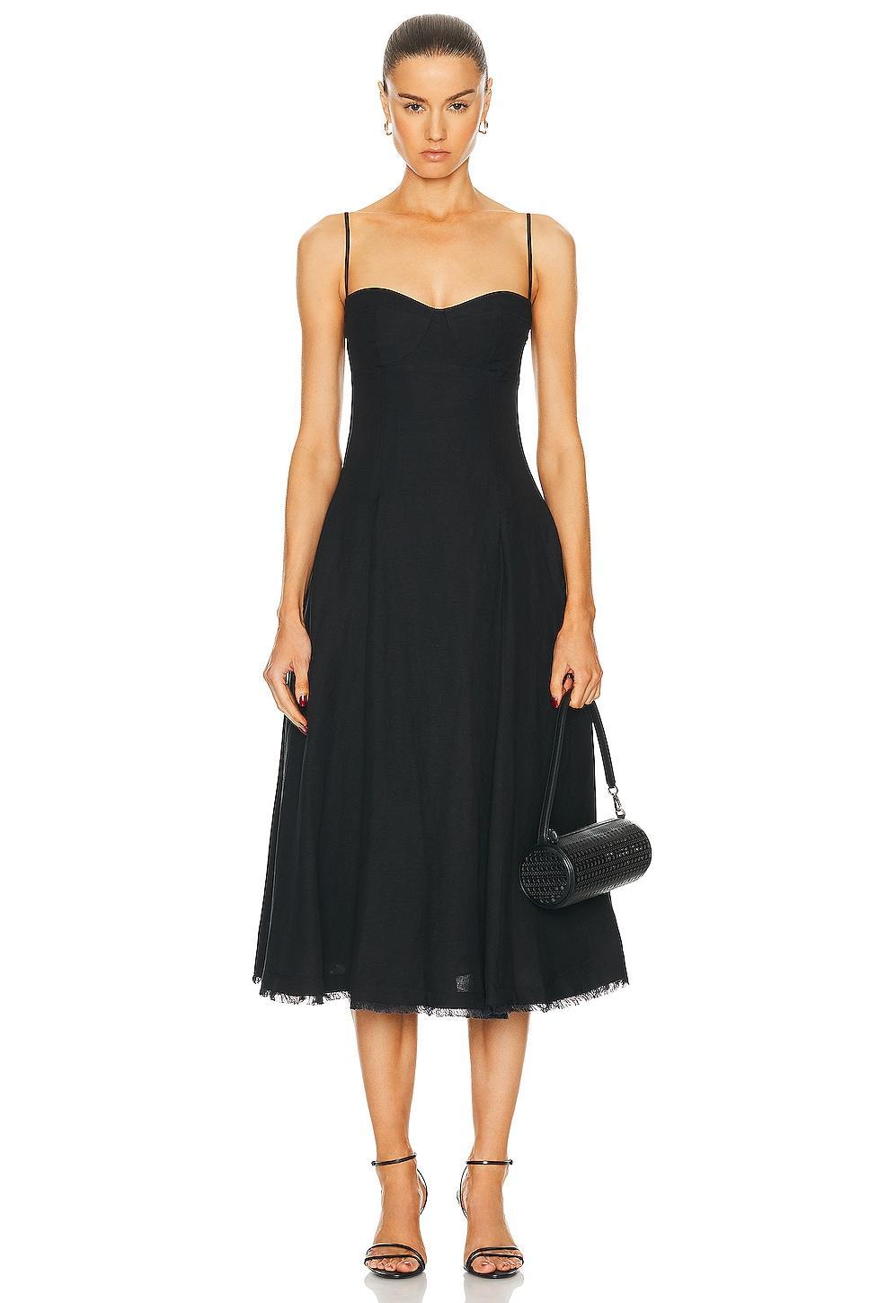 SIMKHAI Analise Bustier Midi Dress Black. (also in ). product image