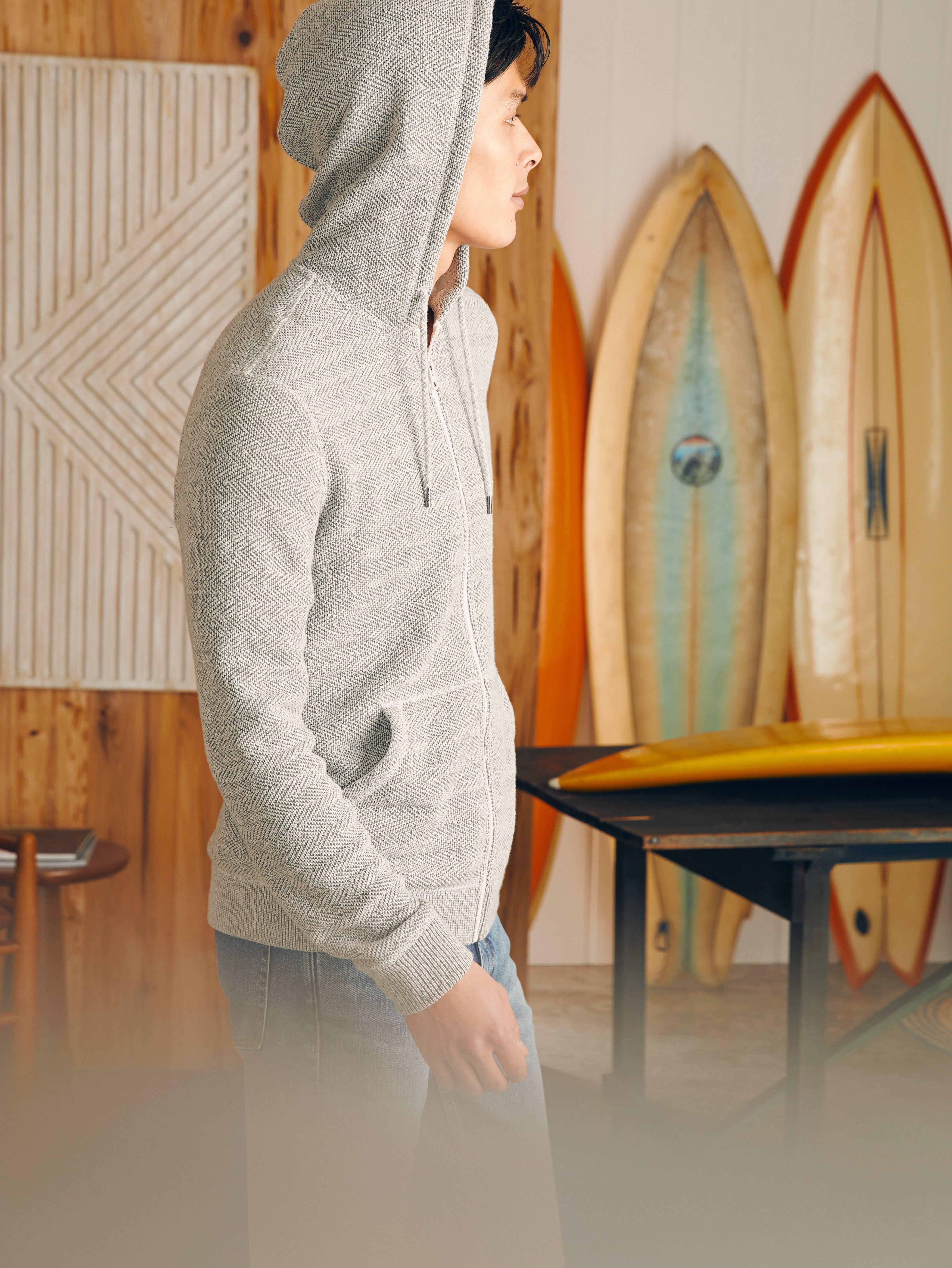 Whitewater Full Zip Hoodie (Tall) - Grey Shell Loop Male Product Image