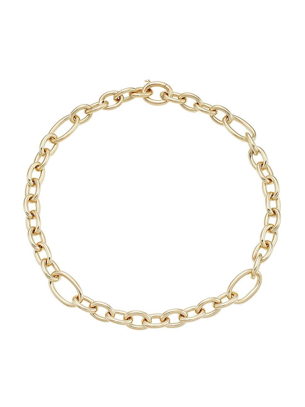 Womens 14K Gold Oval-Link Necklace Product Image