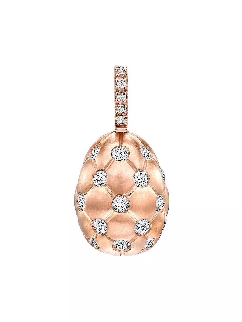 Treillage Brushed Rose Gold Diamond Egg Charm Product Image