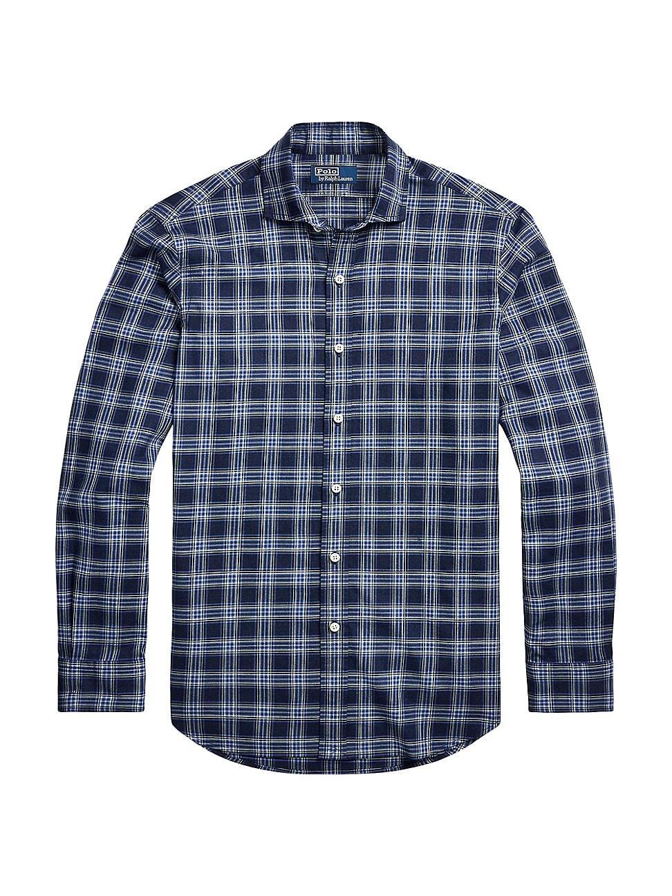 Mens Plaid Twill Sport Shirt Product Image