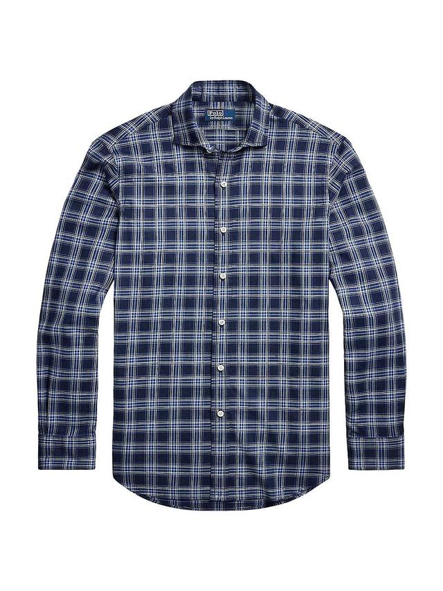 Mens Plaid Twill Sport Shirt Product Image