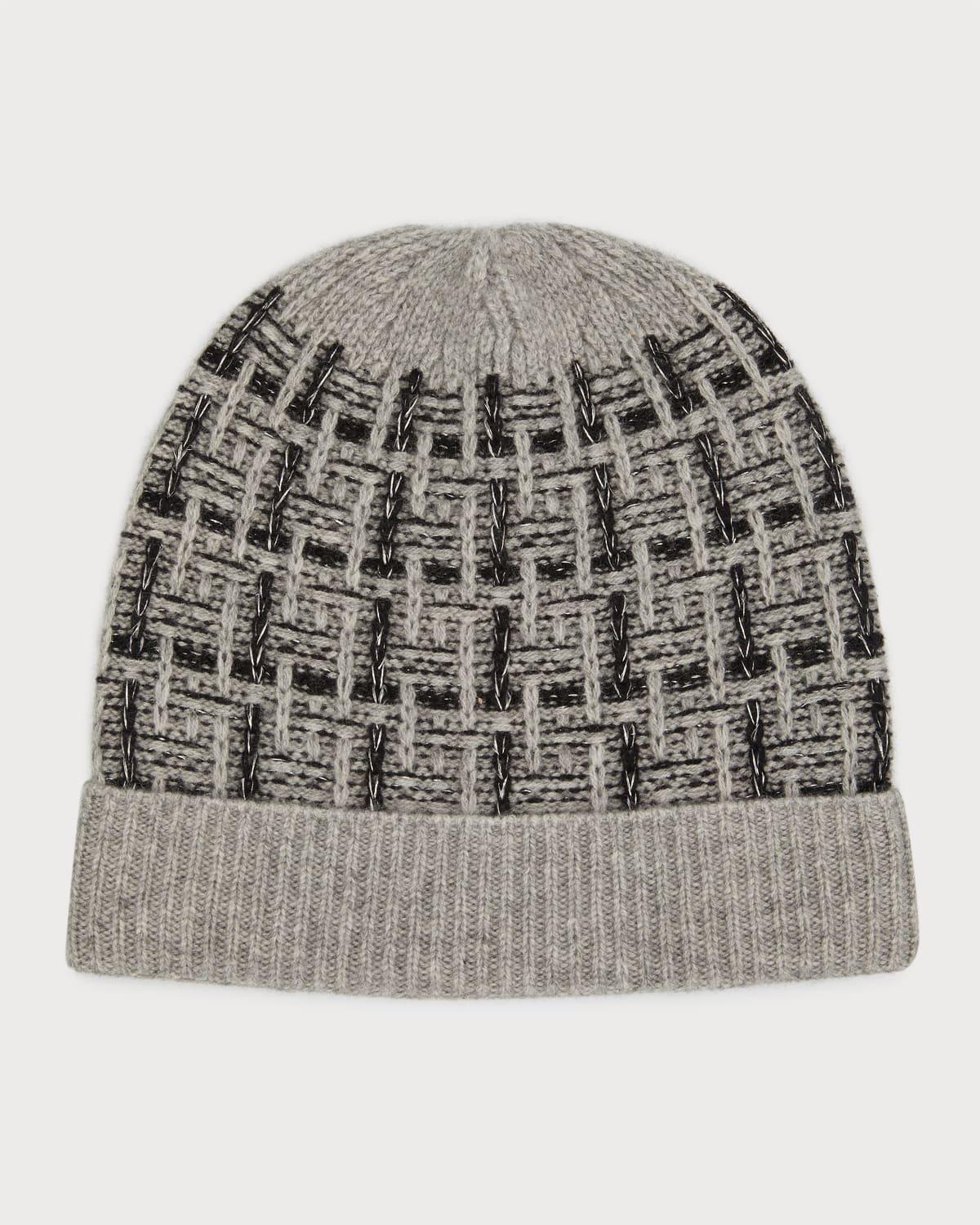 Plaid Lurex Beanie Product Image