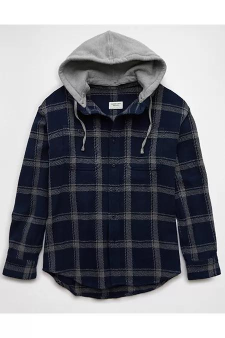 AE Hooded Flannel Shirt Mens Product Image