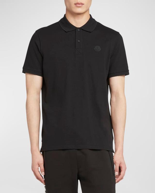 Mens Short Sleeve Logo Patch Polo Shirt Product Image