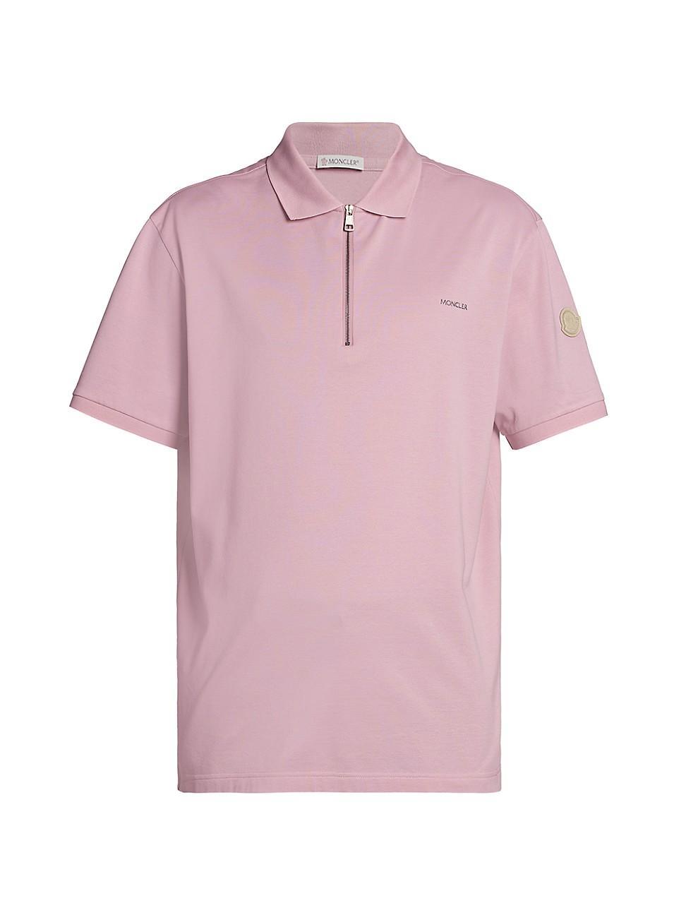 Moncler Cotton Regular Fit Quarter Zip Polo Shirt Product Image