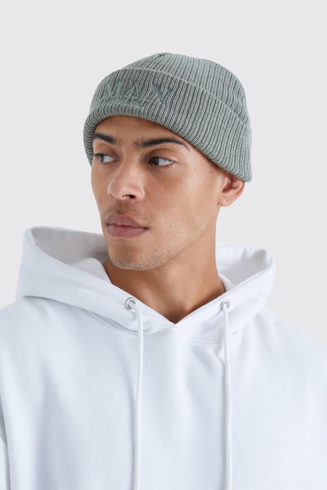 Man Roman Micro Ribbed Beanie | boohooMAN USA Product Image