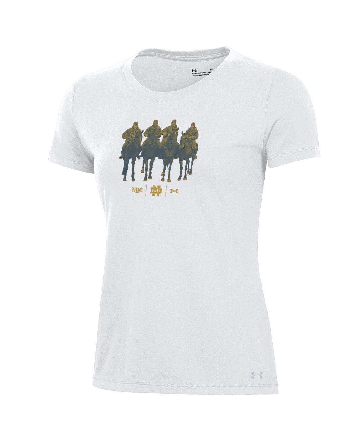 Under Armour Womens White Notre Dame Fighting Irish 2024 Shamrock Series Horses T-Shirt Product Image