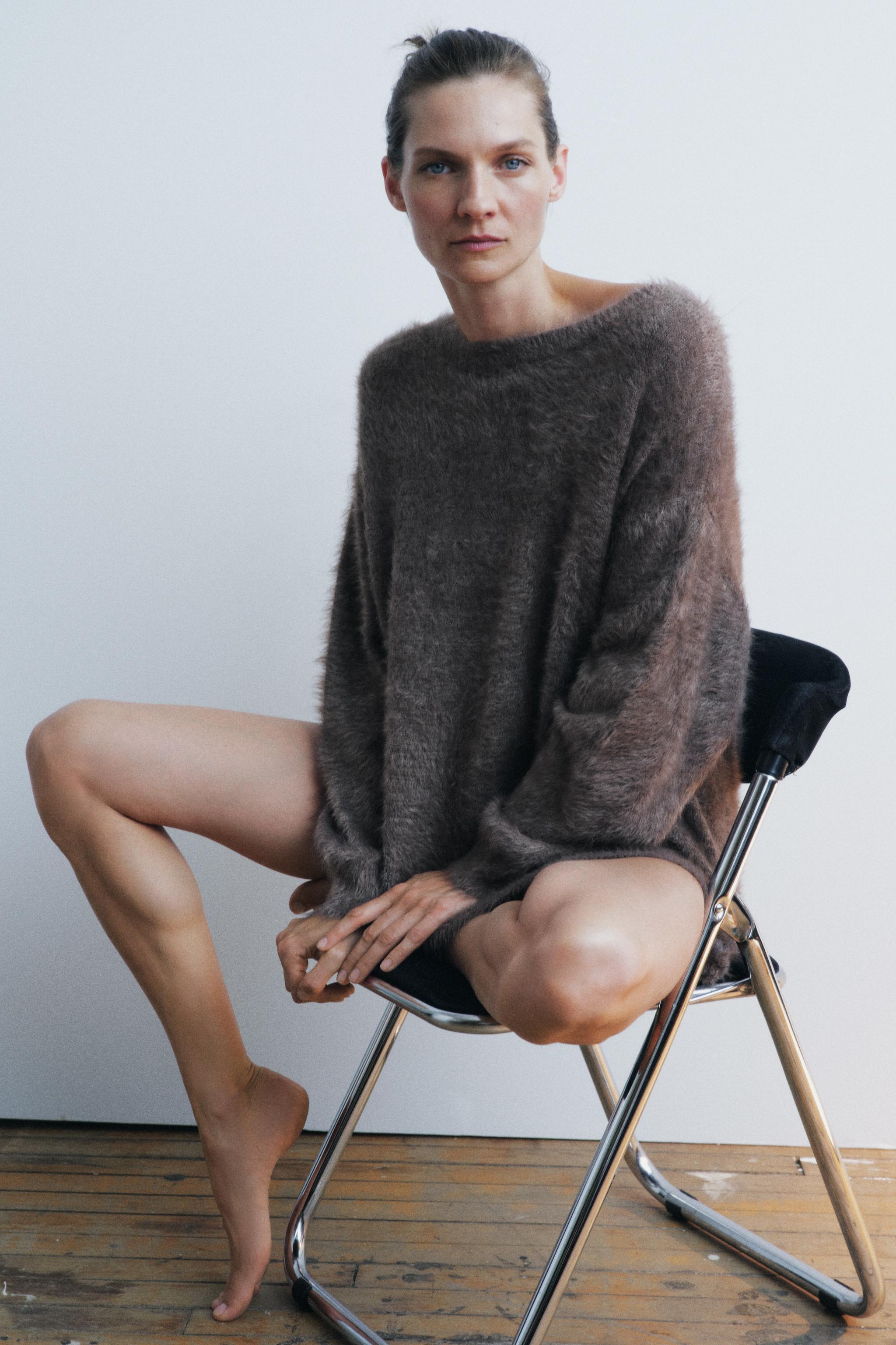 FAUX FUR KNIT SWEATER Product Image