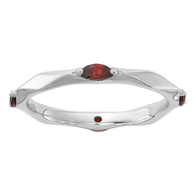 Stacks & Stones Sterling Silver Gemstone Stackable Ring, Womens Red Product Image