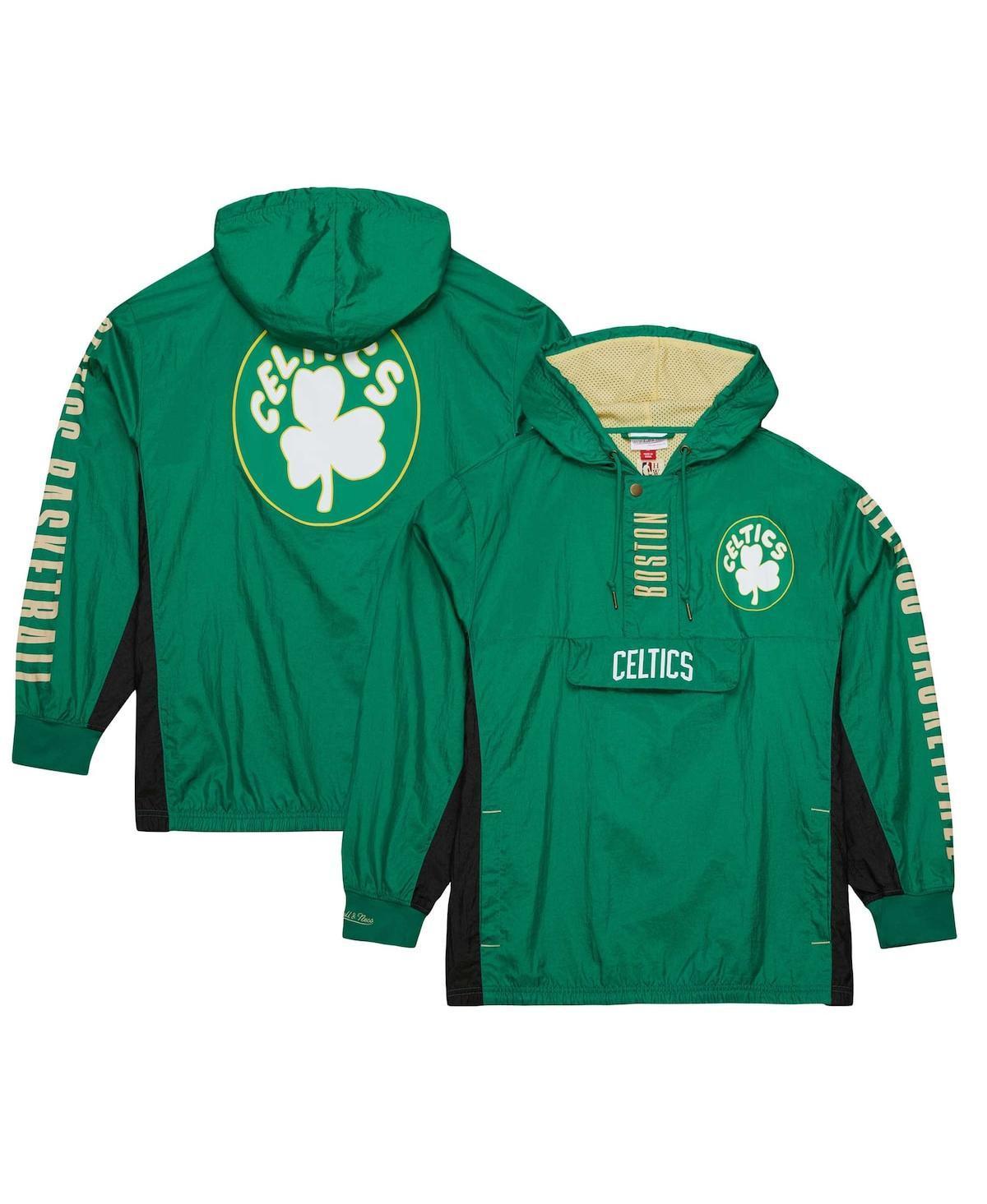 Mens Mitchell & Ness Kelly Boston Celtics Big & Tall Hardwood Classics Team OG 2.0 Anorak Hoodie Quarter-Zip Windbreaker Jacket Product Image