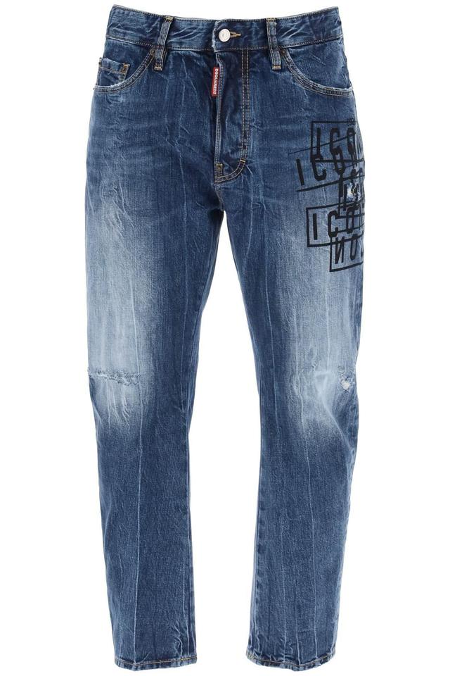 DSQUARED2 "dark Wash Icon Stamps Bro Jeans In In White Product Image