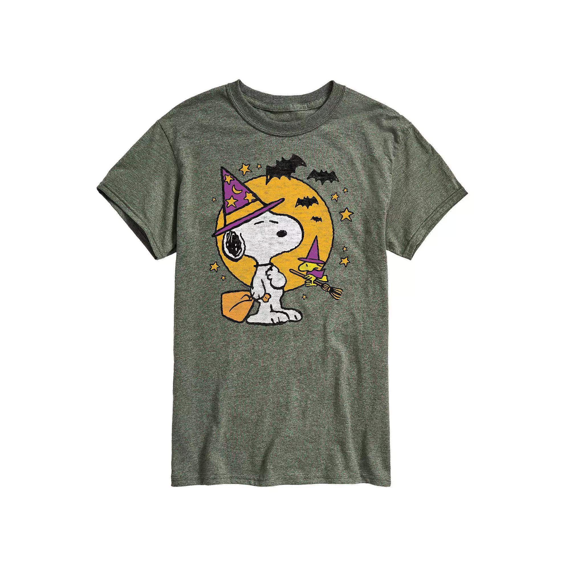 Men's Peanuts Snoopy & Woodstock Witchcraft Graphic Tee, Size: XXL, Green Product Image