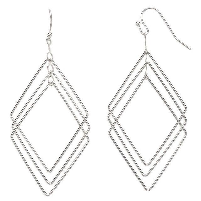 LC Lauren Conrad Geometric Nickel Free Drop Earrings, Womens, Silver Product Image