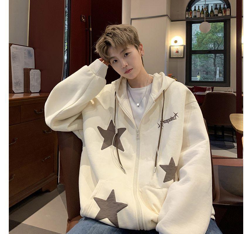 Star Applique Zip Hoodie Product Image