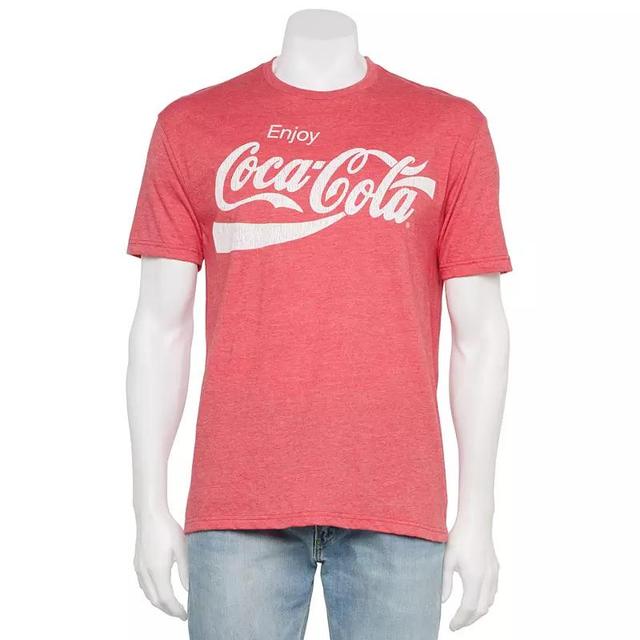 Mens Coca-Cola Logo Graphic Tee Grey Red Product Image