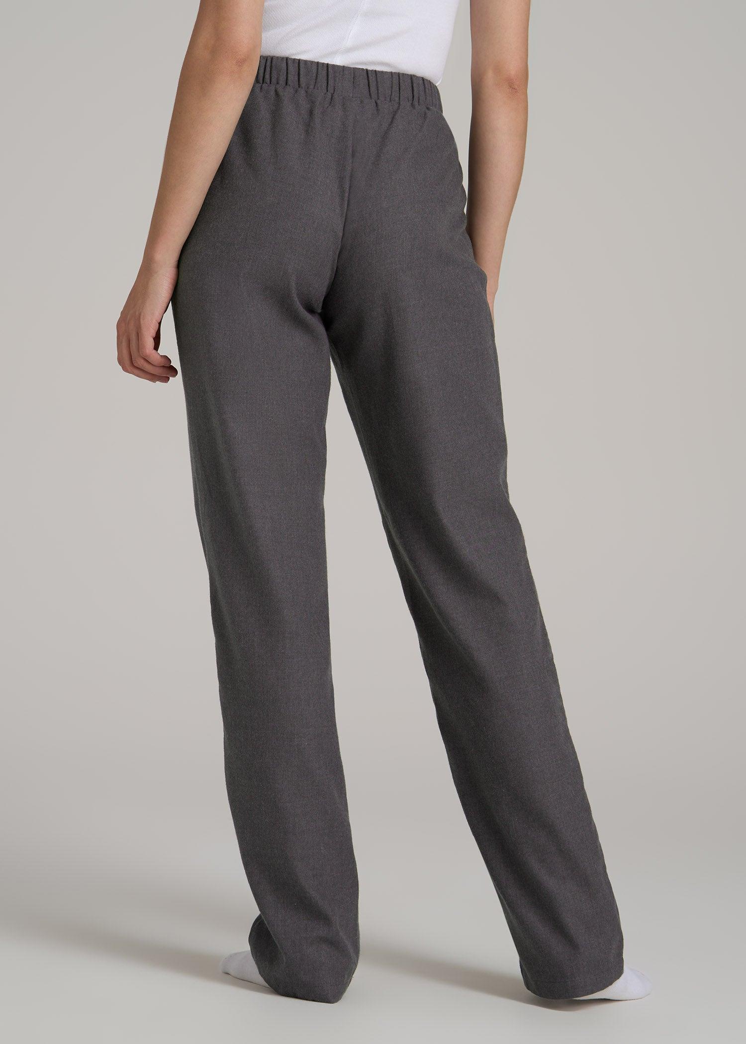 Open-Bottom Flannel Women's Tall Pajama Pants in Charcoal Flannel Product Image